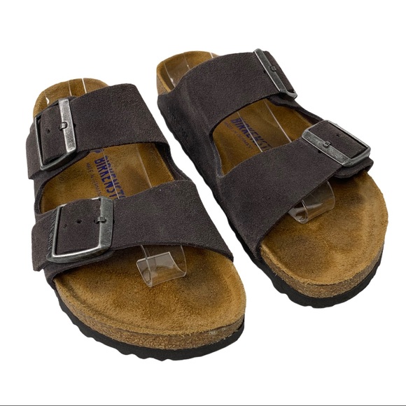 grey suede birkenstocks